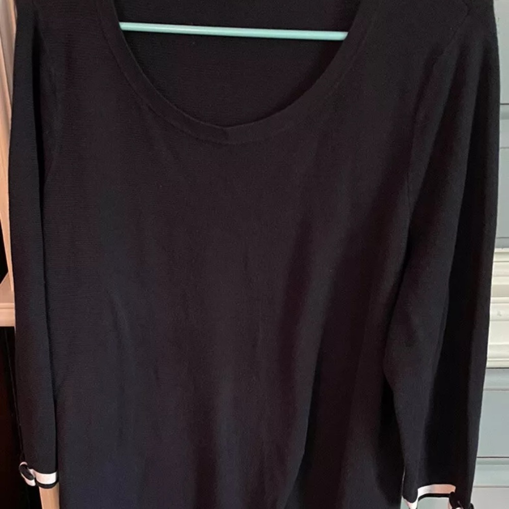 Talbots Women Plus 2X Lighter Sweater Navy Cottagecore Y2K Romantic Retro Mom